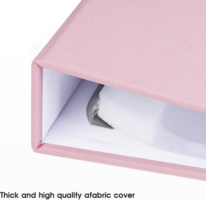 1DOT2 8.5x11 Inch Large 3 Ring DIY Scrapbook Photo Album with 30 Plastic Sleeves 60 Pages Blank Scrapbooks, 8.5 x 11 Scrap Book Albums for Baby Travel Wedding Graduation kids (Pink Cover/White Pages) - Image 2
